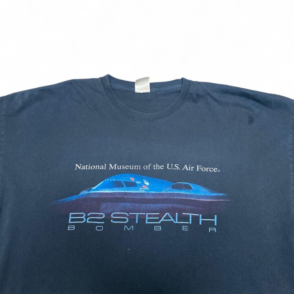 Y2k  national museum of the U.S. Air Force B2 STEAlTH Bomber black tee‎